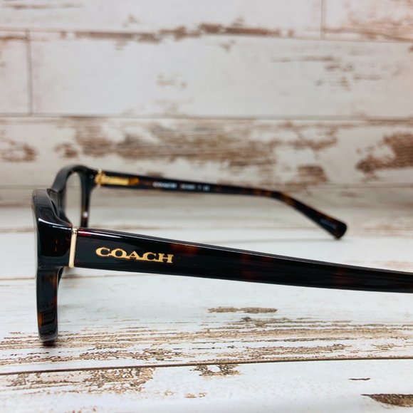 COACH Rectangle Brown Tortoise And Gold Eyeglasses Glasses Frames NWOT main image 8